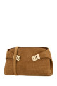 Camel suede mini Hug crossbody bag Beige SALVATORE FERRAGAMO (218964792846)