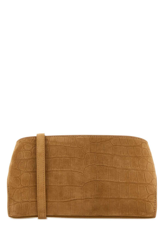 Camel suede mini Hug crossbody bag Beige SALVATORE FERRAGAMO (218964792846)