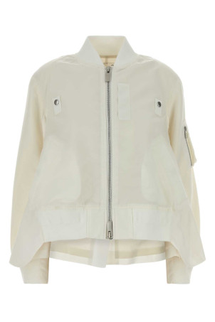Ivory nylon bomber jacket Blue SACAI (2608449)