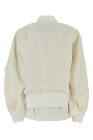 Ivory nylon bomber jacket Blue SACAI (2608449)