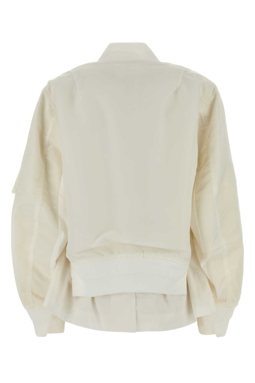 Ivory nylon bomber jacket Blue SACAI (2608449)
