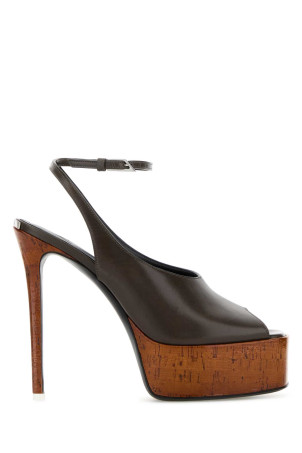 Dark grey leather Ornella sandals THE ATTICO (260WSH00911LBT019AA)