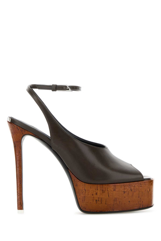 Dark grey leather Ornella sandals THE ATTICO (260WSH00911LBT019AA)