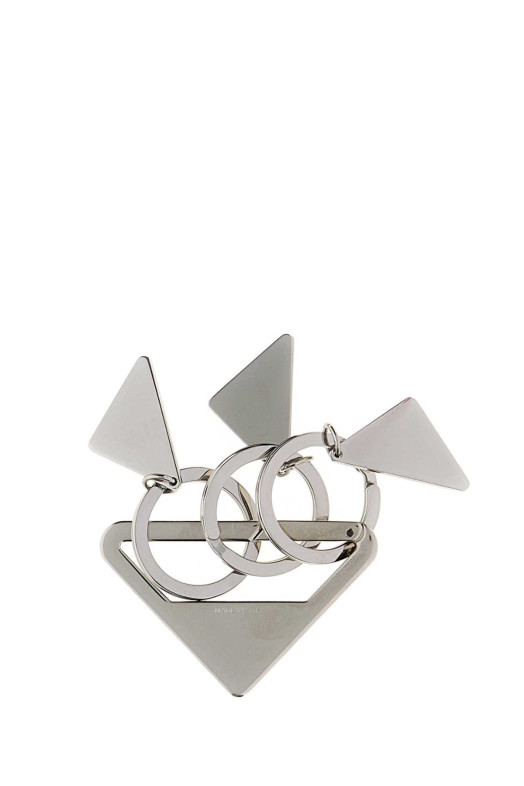 Silver metal keyring Black PRADA (2PS06566A)