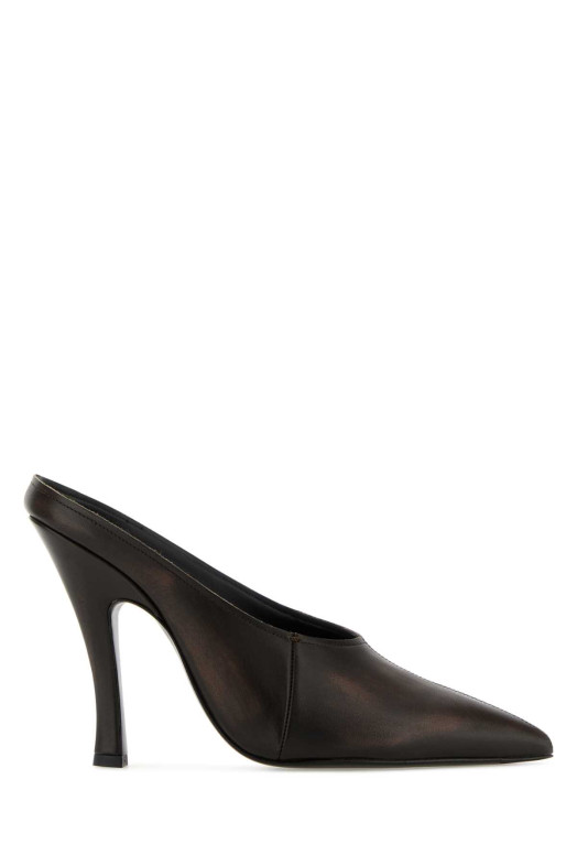 Dark brown leather mules Brown MAGDA BUTRYM (533526)
