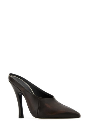 Dark brown leather mules Brown MAGDA BUTRYM (533526)