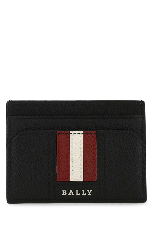 Black leather Thar card holder BALLY (58988218648)