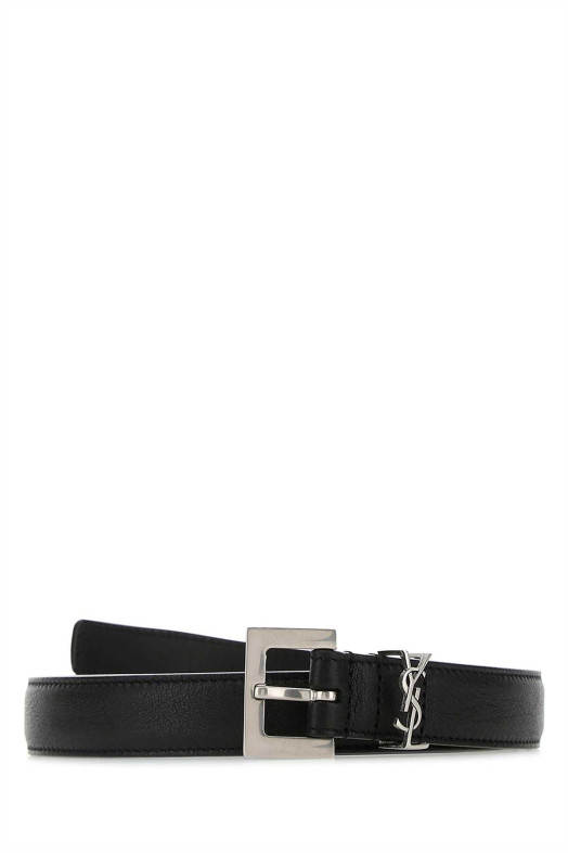 Black leather belt Black SAINT LAURENT (612616BRM0E)