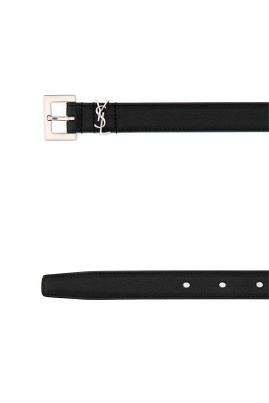 Black leather belt Black SAINT LAURENT (612616BRM0E)