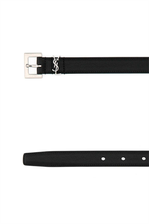 Black leather belt Black SAINT LAURENT (612616BRM0E)