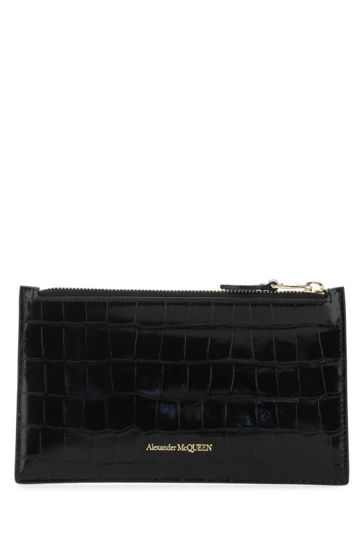 Black leather pouch ALEXANDER MCQUEEN (6320361JMFG)