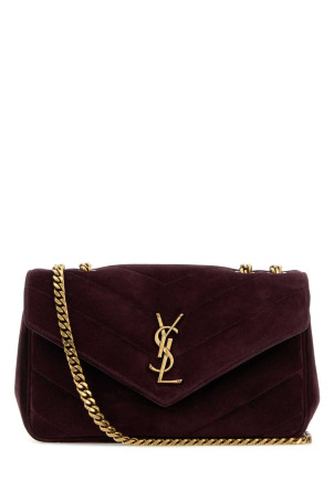 Aubergine suede small LouLou shoulder bag SAINT LAURENT (801437AAEY6)