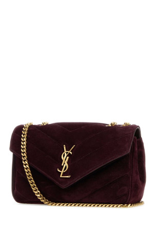 Aubergine suede small LouLou shoulder bag SAINT LAURENT (801437AAEY6)