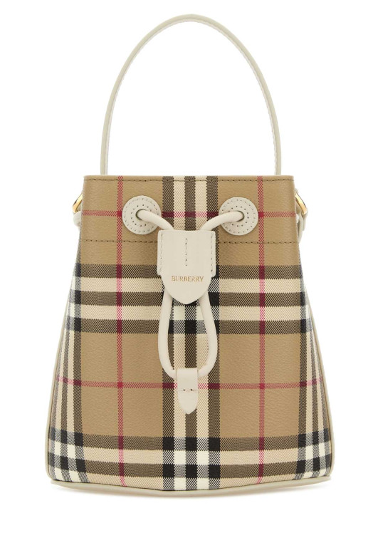 Сумка-ведро из холста с принтом BURBERRY (8125133)