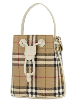 Сумка-відро з принтом на полотні BURBERRY (8125133)