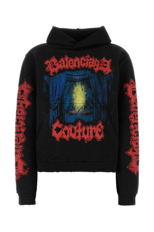 Black cotton sweatshirt Black BALENCIAGA (851238TUVD9)