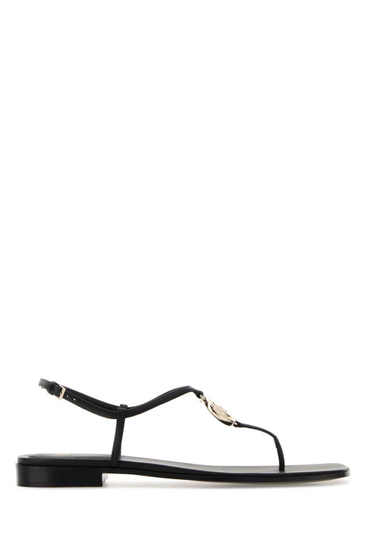Black leather thong sandals Black GUCCI (853759A3N00)