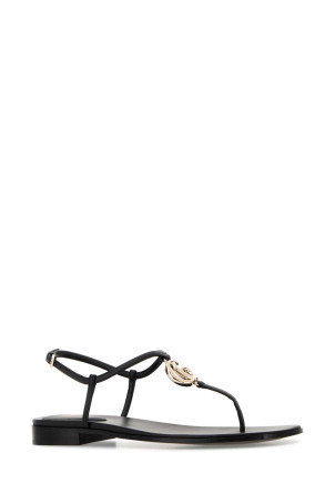 Black leather thong sandals Black GUCCI (853759A3N00)