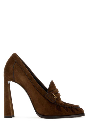 Brown suede Le Loafers pumps SAINT LAURENT (85897527DAB)
