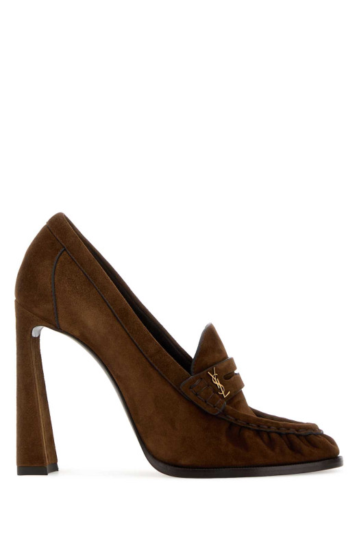 Brown suede Le Loafers pumps SAINT LAURENT (85897527DAB)