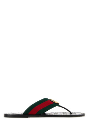 Embroidered fabric thong slippers GUCCI (863027HAAOZ)