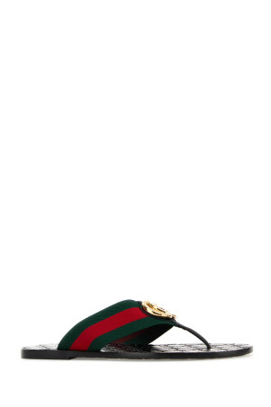 Embroidered fabric thong slippers GUCCI (863027HAAOZ)