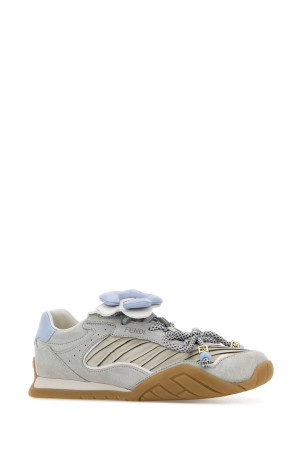 Light blue suede and fabric Fendi  Wave sneakers FENDI (8E8942AY1I)