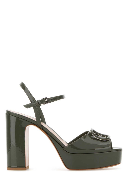 Army green leather VLogo Signature sandals VALENTINO GARAVANI (8W0S0FG2TMK)