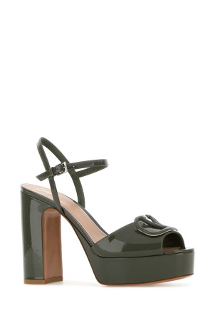 Army green leather VLogo Signature sandals VALENTINO GARAVANI (8W0S0FG2TMK)