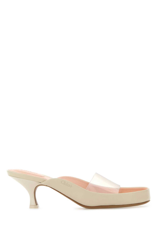 Two-tone PVC and leather Junie mules CHLOE (CH26U17WYD)