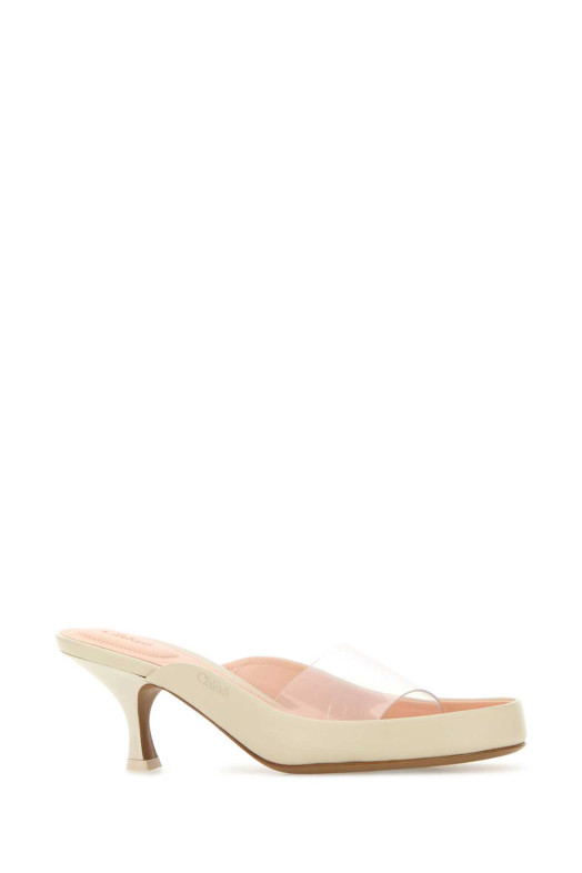Two-tone PVC and leather Junie mules CHLOE (CH26U17WYD)