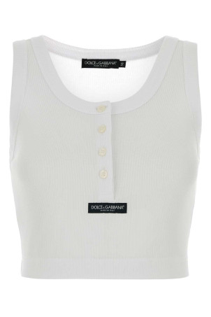 White cotton tank top Multicolor DOLCE & GABBANA (F8W42TFU7AV)