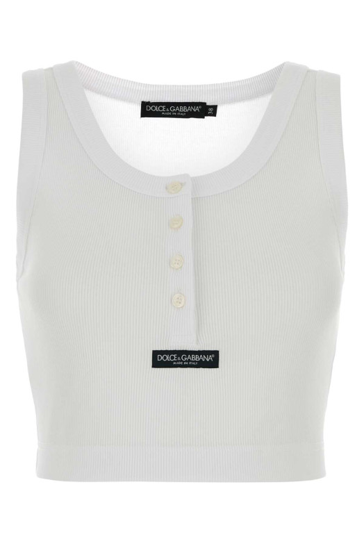 White cotton tank top Multicolor DOLCE & GABBANA (F8W42TFU7AV)