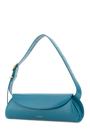 Невелика шкіряна сумка через плече Cannolo від JIL SANDER бірюзового кольору (J07WD0023P4840)