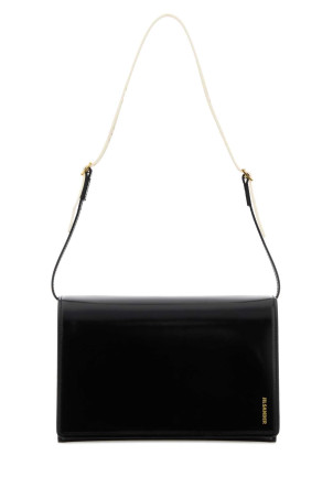 Маленькая кожаная сумка через плечо черного цвета JIL SANDER (J08ZH0100P9054)