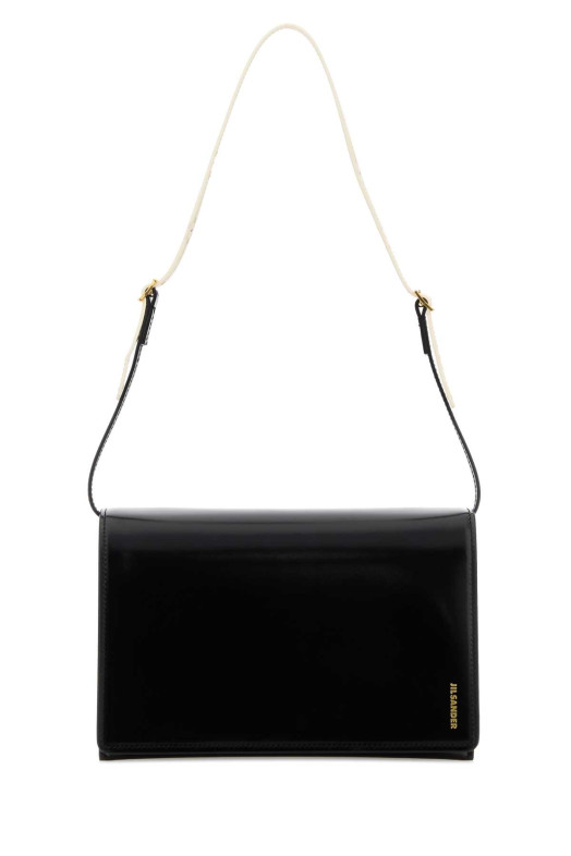 Маленькая кожаная сумка через плечо черного цвета JIL SANDER (J08ZH0100P9054)