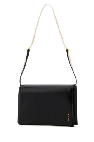 Маленькая кожаная сумка через плечо черного цвета JIL SANDER (J08ZH0100P9054)