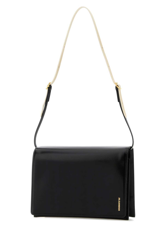 Маленькая кожаная сумка через плечо черного цвета JIL SANDER (J08ZH0100P9054)