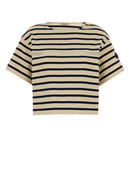 Embroidered cotton oversize t-shirt White/Black MONCLER (L10938C0005089BEB)