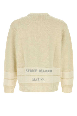 Cream cotton blend sweater STONE ISLAND (L1S155100043S00XG)