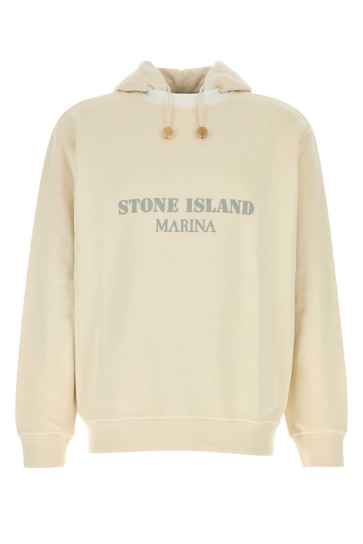Cream cotton sweatshirt White STONE ISLAND (L1S156100054S0X31)
