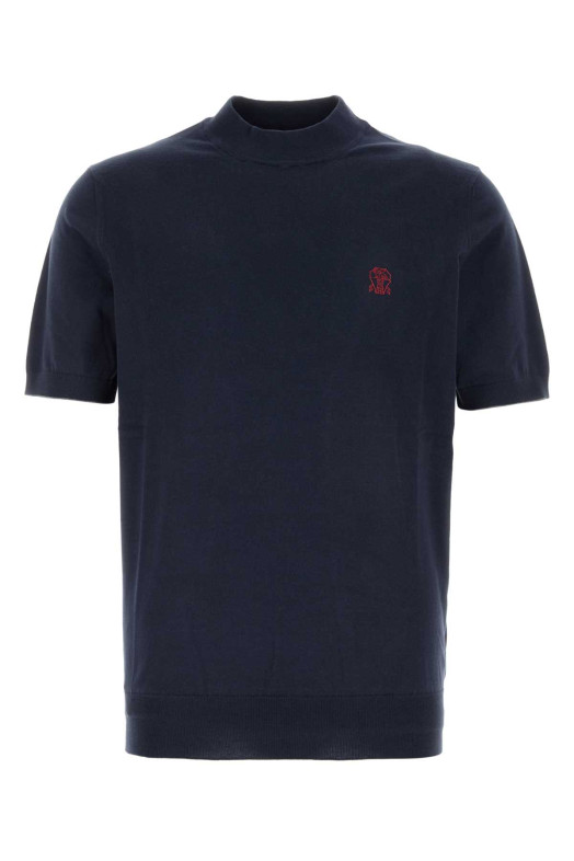 Navy blue knit t-shirt BRUNELLO CUCINELLI (M29800104)