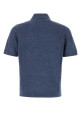 Melange blue linen blend polo shirt BRUNELLO CUCINELLI (M2L00315)