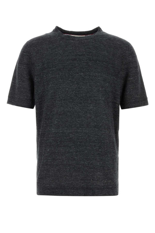 Melange black linen blend sweater BRUNELLO CUCINELLI (M2L00340)