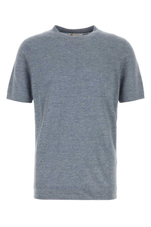 Melange air force blue linen blend sweater BRUNELLO CUCINELLI (M2L00340)