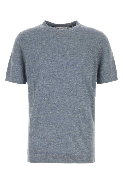 Melange air force blue linen blend sweater BRUNELLO CUCINELLI (M2L00340)