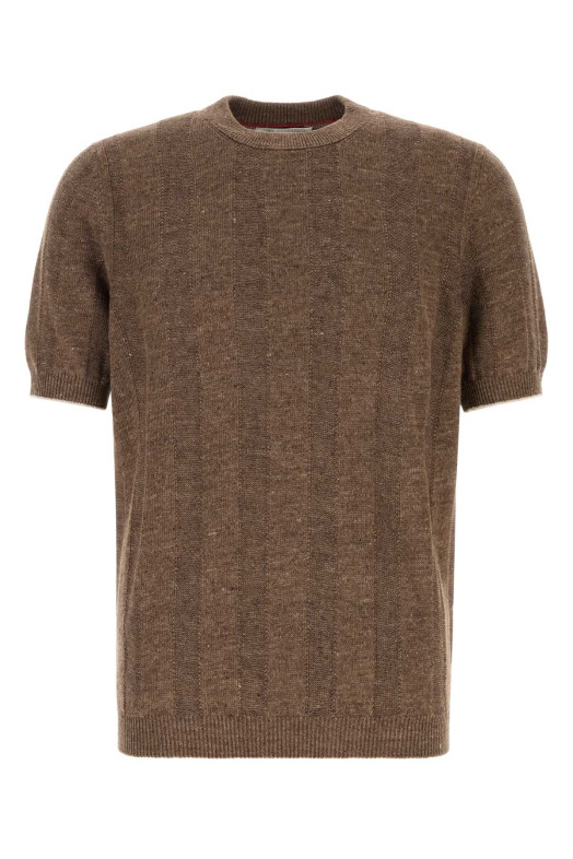 Brown knit t-shirt BRUNELLO CUCINELLI (M2L707800)