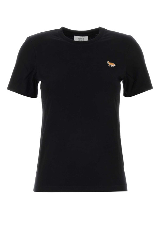 Black cotton t-shirt MAISON KITSUNE (PW00115KJ7026)