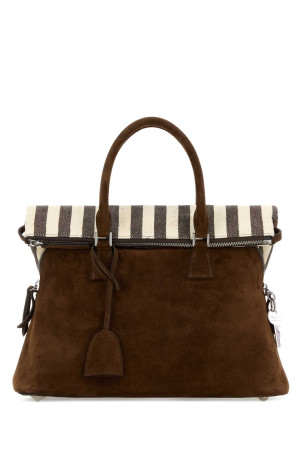 Brown suede medium 5AC Soft handbag MAISON MARGIELA (SB1WG0085P8839)