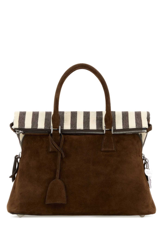 Brown suede medium 5AC Soft handbag MAISON MARGIELA (SB1WG0085P8839)